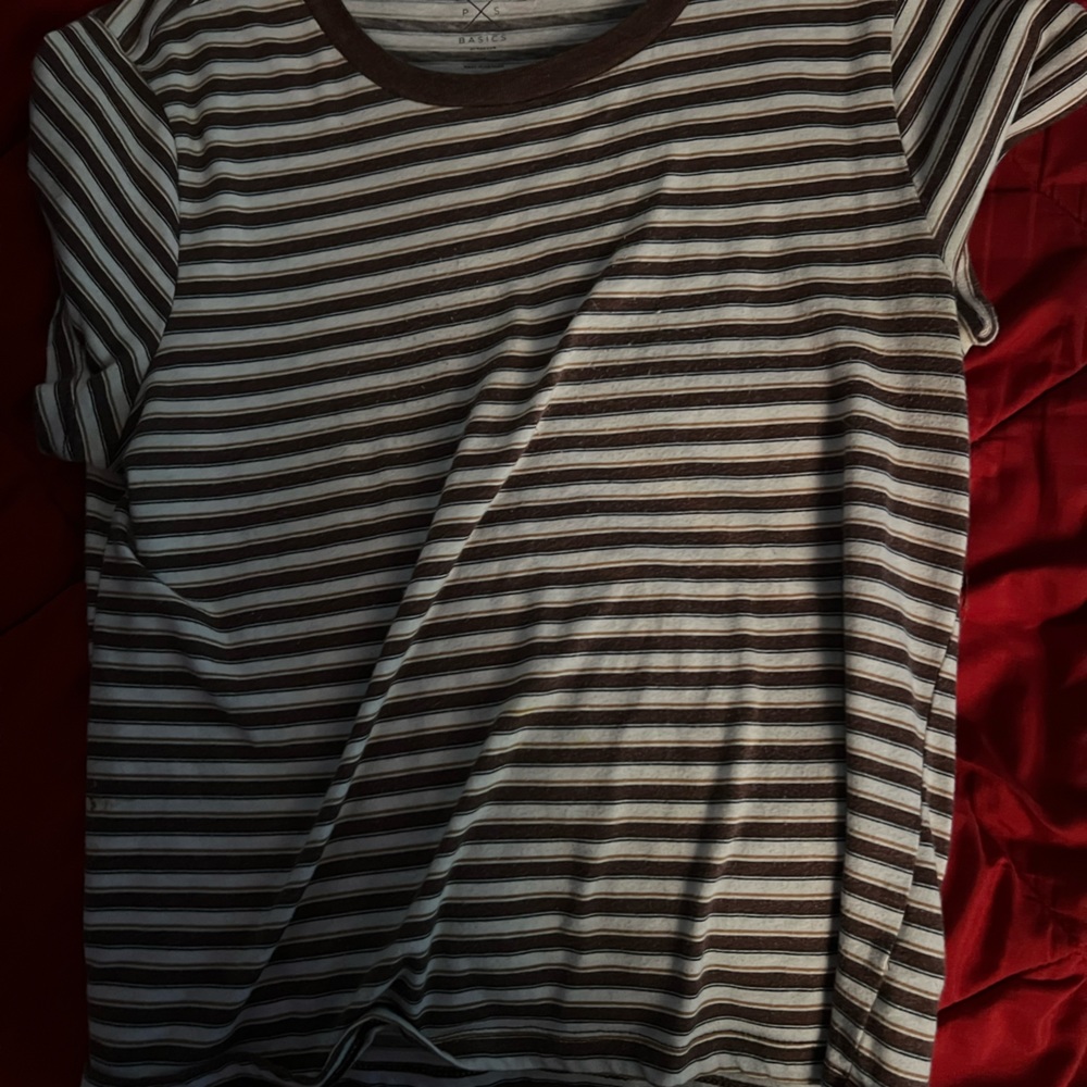 brown stripped womens shirt